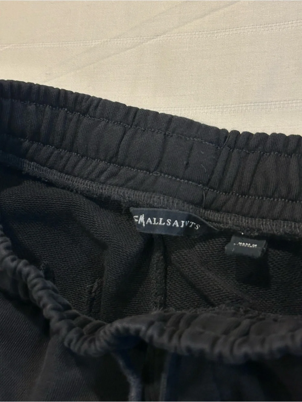 All Saints Black Cargo Track Pants